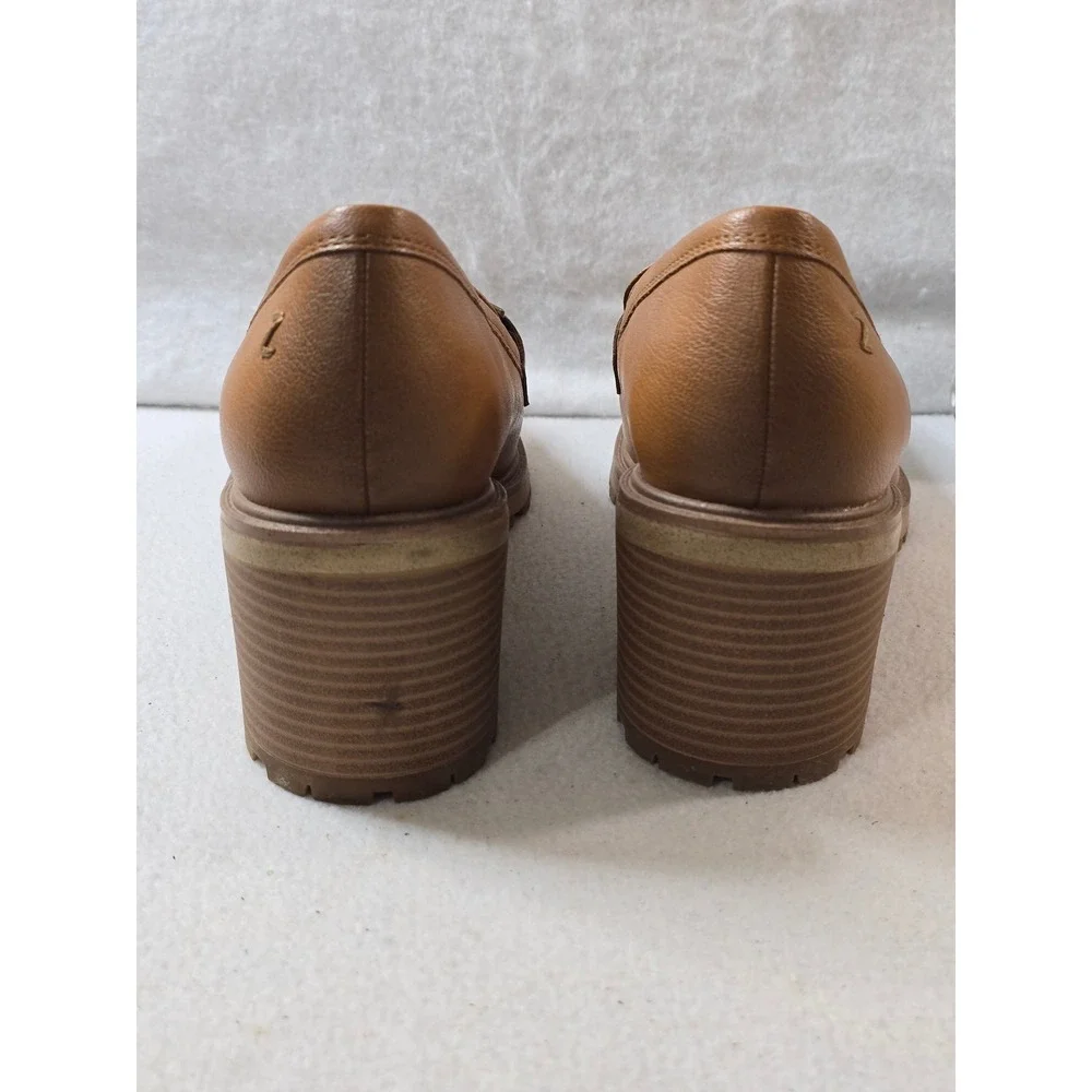 Zodiac Gemma Loafer‎ Block Heel Buckle Brown Leather Women's Size 10M